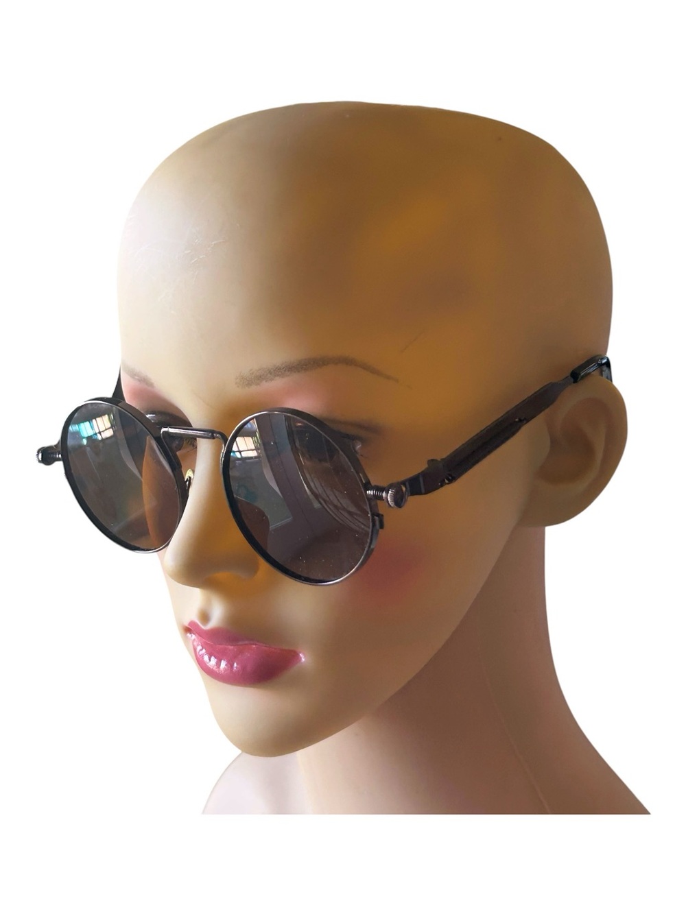 Retro Round Alloy Exposed Spring Loaded Shades Sunglasses